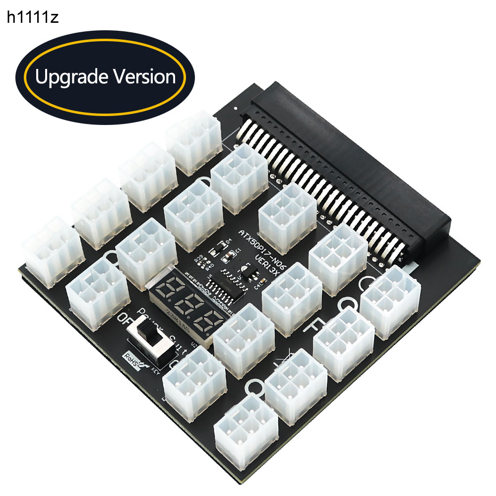 PCI-E 12В 50Pin до ATX 17 x 6P – обзор и цена 2000W Atx Mining Power Supply