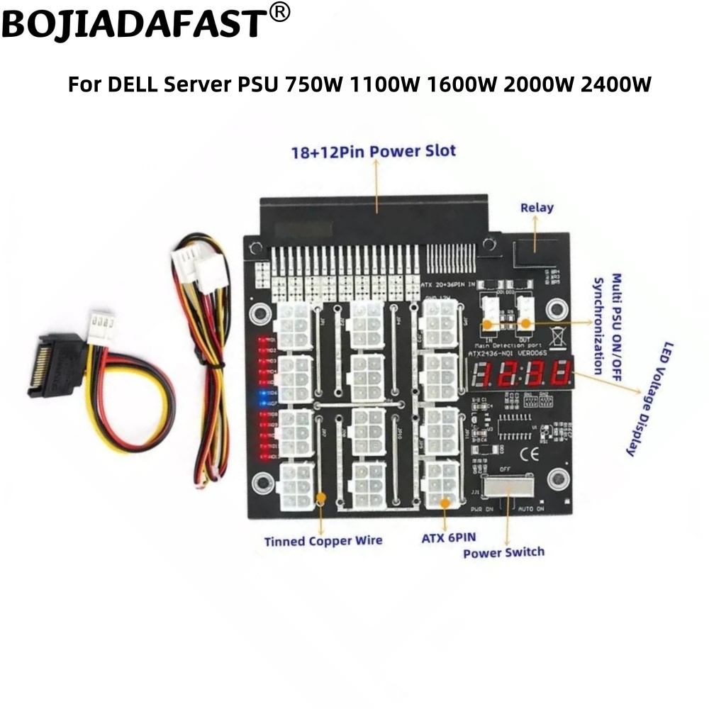 12 портов PCIe 6-контактный ра – обзор и цена 2400W Server Psu Breakout Board